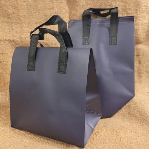 Reuseable Insulated Bags:  9x9x6" - Navy Blue - beef & groceries stay cold